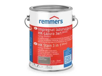 REMMERS Impregnat lazurujący HK-Lazura 3w1 Grey-Protect [plus] platynowy - 0,75 l - Szybkoschnąca niskorozpuszczalnikowa szara lazura ochronna premium silnie chroniąca przed wilgocią do drewna stosowanego na zewnątrz