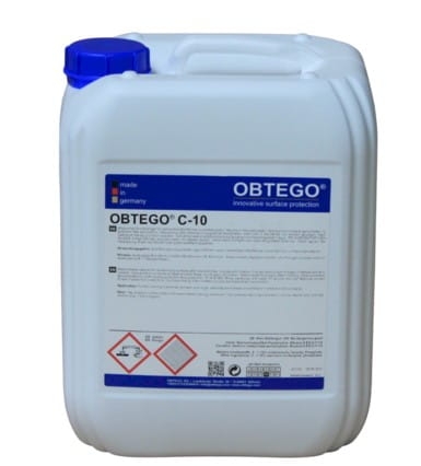OBTEGO C-10 (10l) Wysoce skuteczny alkaliczny środek do profesjonalnego, zasadniczego czyszczenia zabrudzonych podłóg przed nałożeniem systemu ochrony przed plamami OBTEGO premium.