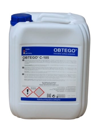 OBTEGO C-105 (10l) Neutralny środek czyszczący do wodoodpornych, cementowych posadzek przemysłowych. Rozcieńczalny do 1: 200. Zastosowanie w codziennym czyszczeniu konserwacyjnym.