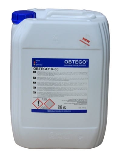 OBTEGO R-30 (20l) Wysokiej jakości zagęszczacz i utwardzacz z ochroną powierzchni (krzemian hybrydowy). Krzemian z wysoką zawartością substancji czynnej do utwardzania powierzchni betonowych (wiążący pył)