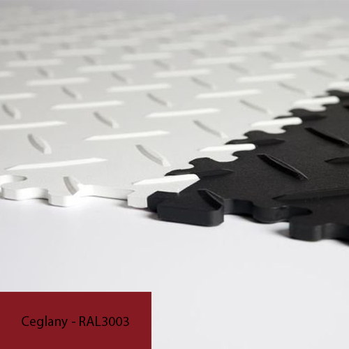 R-TILE Chequer Plate Ceglany RAL 3003 4  mm