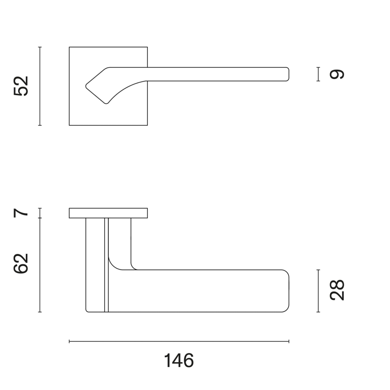 Enger Klamka Aprile BERGENIA Rozeta Q  Slim 7 mm LG PVD - złoty polerowany PVD