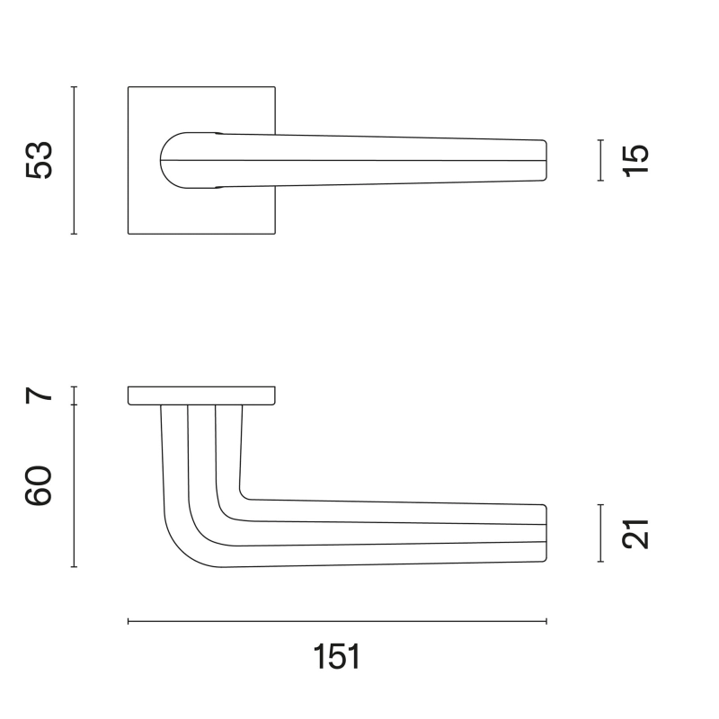 Enger Klamka Aprile FUNKIA Rozeta Q  Slim 7 mm BLACK - czarny matowy