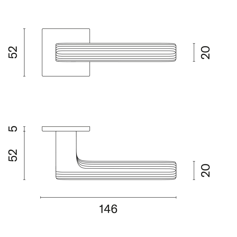 Enger Klamka Aprile LARICE Rozeta Q  Super Slim 5 mm LC - chrom polerowany