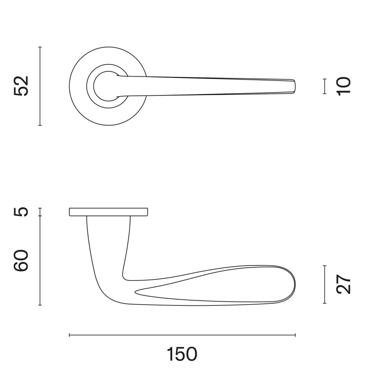 Enger Klamka Aprile HIACYNTA Rozeta R  Super Slim 5 mm BK - czarny matowy