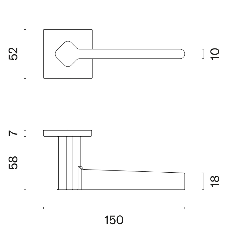 Enger Klamka Aprile NINFEA Rozeta Q  Slim 7 mm LC - chrom polerowany