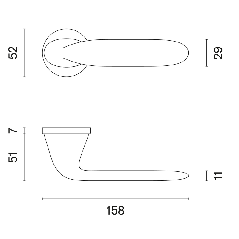 Enger Klamka Aprile PEONIA Rozeta R  Slim 7 mm BK - czarny matowy