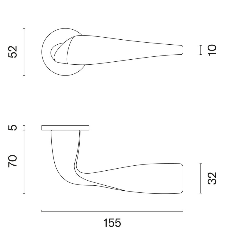 Enger Klamka Aprile PETUNIA Rozeta R  Super Slim 5 mm KG - złoty matowy
