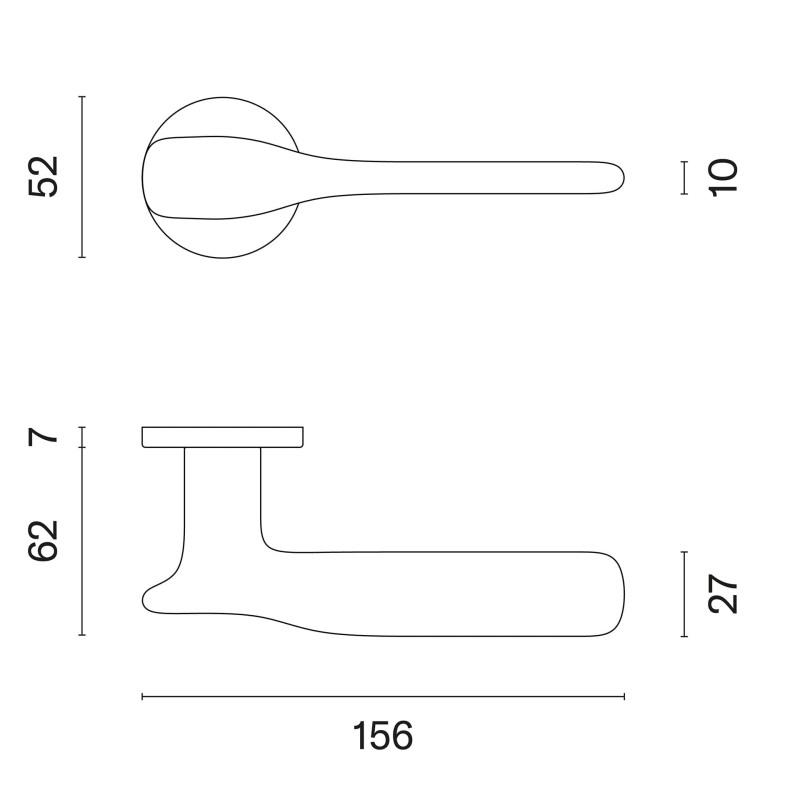 Enger Klamka Aprile ORCHIDE Rozeta R  Slim 7 mm BK - czarny matowy